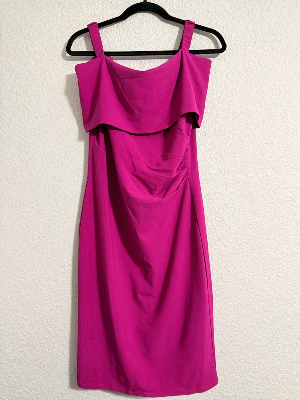 MARINA Fuchsia Strappy Midi Dress